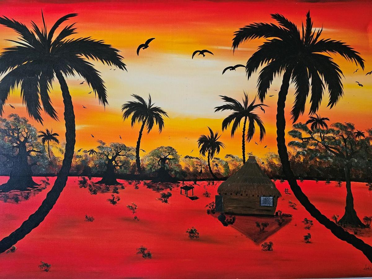 Landschap met palmbomen